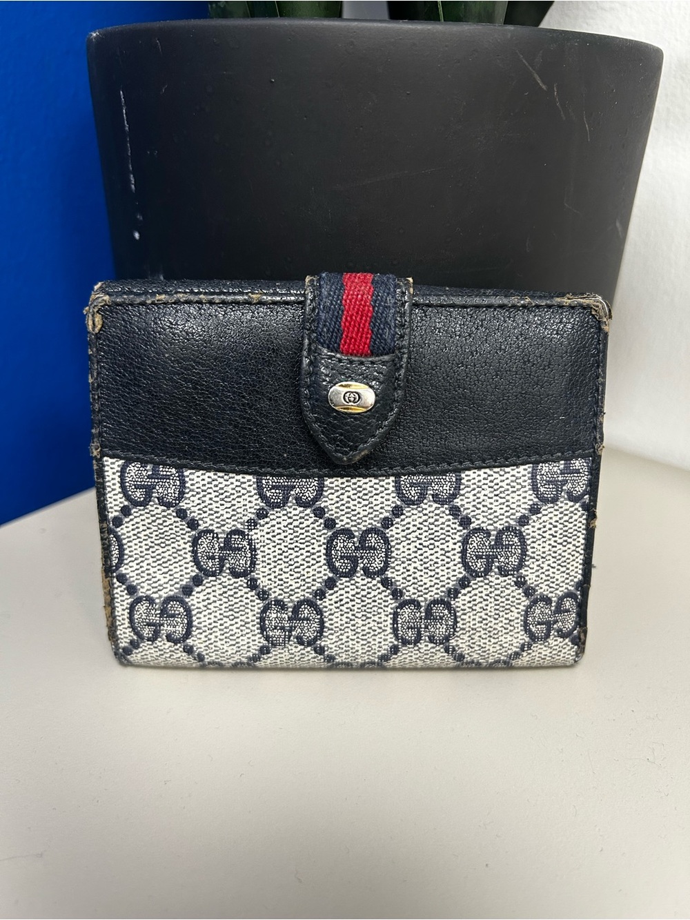 Gucci GG Supreme Canvas French Purse
